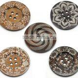 High Quality Scrapbooking 4 Holes Round Mixed 6cm Wood Sewing Buttons thumbnail-3