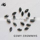 Hot Fix Loose Rhinestone Chinese Rhinestone 3x6mm Hematite Color Oval Shape Stones thumbnail-1