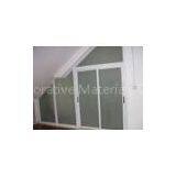 White, wood grain mosquito net aluminum alloy sliding patio glass doors for exterior doors