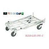 4 Wheeled E - Coating Warehouse Trolley With Handle / Cargo Transport Cart