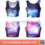 Summer Fashion Printed Women Sleeveless Galaxy Crop Top Wholesale