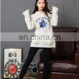 Cheap Women's Fleece Sweatershirt Kangaroo Pocket Long Sleeves Fleece Jacket Sweatershirt Terry Hoodie With Rubber Print thumbnail-1