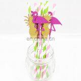Hawaii Flamingo Pineapple Paper Straws
