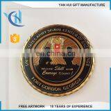 Custom enamel souvenir two tones military navy geocache brass challenge metal coin