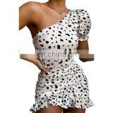 LAITE D2123 Women Casual Dresses Ladies Dot Printed Dresses Women Sexy Mini Summer Dresses thumbnail-1