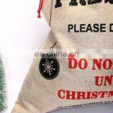 2020 New Christmas Linen Gift Bag Santa Claus Drawstring Canvas Santa Sack Christmas Stockings & Gift Holders Accessories thumbnail-5