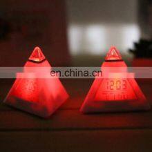 7 Colors Changed Night Lighting Digital Thermometer Triangle Digital Clock Led thumbnail-5