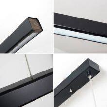 Modern LED Long Pendant Light Linear Hanging Lights Black Brown Pendant Lamp for Dining Room Kitchen Lighting Fixture thumbnail-3