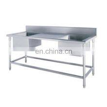 304 201 Stainless Steel Double Bowl Kitchen Sink With Drainboard