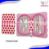 Pink and Cream Poka Dot Manicure Set Nice Design Personal Care Set