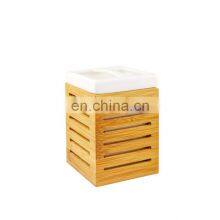 Christmas Decoration Ceramic Bathroom Set With Bamboo Cup Soap Dispenser thumbnail-4