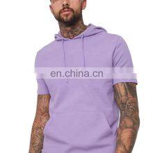 Custom Color Elastic Mens Purple T Shirts Short Sleeve Men's Hoodies Tshirt Pocket Tshirt In Bulk thumbnail-2