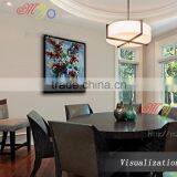 Knife Painted Modern Wall Art Picture Canvas Abstract Flower Oil Painting thumbnail-4