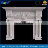 Beautiful White Natural Marble Stone Fireplace thumbnail-2