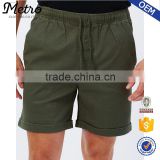 Custom Khaki Green Summer Mens Elastane Shorts
