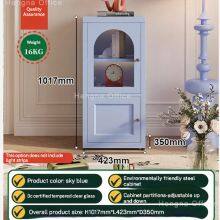 Pastel Blue 2-Door Steel Buffet Cabinet SD-D988 With Adjustable Shelves| 1017mm Height Modular Metal Cupboard for Dining Room thumbnail-1