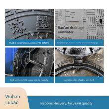 Lubao Manufacturer of Ductile Iron Round Manhole Covers 1000*1150 for Municipal Roads C250 Rain and Sewage on the Road thumbnail-3