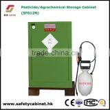 Safety storage cabinet for pesticides herbicides fertilizers flammables and other turf chemicals