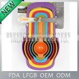 6PCS STACKED MEASURING SPOON / CUP SET, BRIGHT COLORFUL DESIGN, CHEAP PRICE