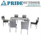 Outdoor Wicker Rattan Glass Dining Table And Chairs Restaurant Furniture Table And Chair In Wicker