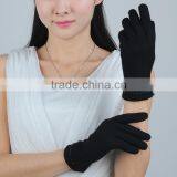 Black Color Beautifully Hand Crafted Lady Wool Gloves With Lace Decoration thumbnail-2