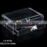 2016 Longshixiang Newest Fahional PS Wholesale Makeup Organizer Transparent Two Drawers Jewel Case thumbnail-3