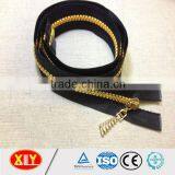High Quality Custom Puller Gold Teeth Plastic Zipper , Jacket Zipper thumbnail-3