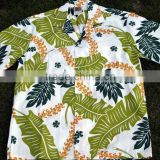 palm tree leaf print hawaiian shirt