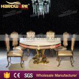 Mdf Hotel Gold Hotel Dining Table Golden Base Stainless Steel Led Table