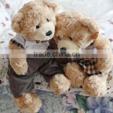 Customized Soft cute bear with school uniform Stuffed Plush Toy wedding birthday gift/plush toy monkey with with school uniform