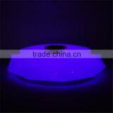 24W Modern Surface Mounted Dimmable RGB Lamp Fixture Round Color Changing LED Ceiling Light With Sleep Timer Bluetooth Speaker thumbnail-3