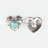 Custom Metal Snap Button Blue Heart Snap On Interchangeable Snap Jewelry