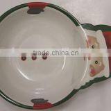 Chrismas Decorated Melamine Kid Bowl With Handle