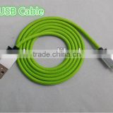 New!!!Superior Quality Colorful Metal Shell Braided Micro USB Charger Cable Cord for Smartphone