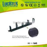 19inch 1U Vertical Cable Management Brushed With 5PCS Metal Rings for Cabinet