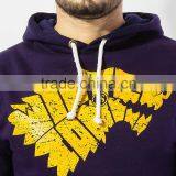 Fleece Plain Black Pullover Sweatshirt Hoody Without Hood for Men thumbnail-3