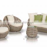 Wicker Patio Garden Sofa Set Outdoor Furniture (1.2mm Alu Frame Powder Coated,10cm Thick Cushion, Waterproof Fabric) thumbnail-1