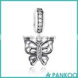 925 Sterling Silver Love Takes Flight, Clear CZ Butterfly Charms Beads Fit Bracelet & Necklace Jewelry Accessories thumbnail-1