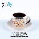 Hot Selling Hand-painted Ceramic Tea Coffee Cup and Saucer Wholesale thumbnail-4