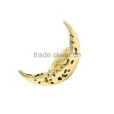 A-1198 Retro Vintage Gold Plated Hair Decorations Black Flecks First Quarter Moon Side Barrette Hair Clips For Women