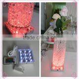 New Design 16 Colors Changing Remote Control Rechargeable Crystal Centerpiece Vases for Home Decor