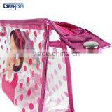 Ladies Portable Standing Webbing Plastic Pvc Pouch thumbnail-2