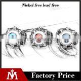 Custom Design Punk Blue Red 316L Evil Eyes Ring thumbnail-1