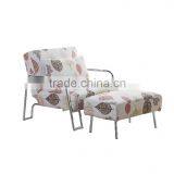 Living Room or Hotel Use Folded Fabric Sofa Bed With Simple Metal Armrest thumbnail-4