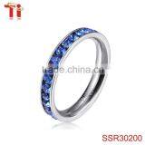 Eternity Wedding 4MM Band Ring 316L Stainless Steel Pink Cubic Zirconia Stone Rings thumbnail-6