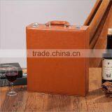 The Chinese Factory Wholesale Custom Packing Box, High-grade PU Leather Wine Champagne Brown Gift Boxes, Tea Boxes