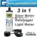 Portable 3 in 1 Digital Solar Power Light LUX UVA Meter and Data Logger Made in Taiwan thumbnail-1
