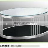 Oval Glass Coffee Table BJ1203 Round Coffee Table for Living Room thumbnail-1