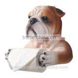 Handmade Resin Bulldog Bust Animal Toilet Paper Roll Holder thumbnail-4