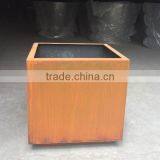FO-9C39 Square Type Corten Steel Planter for Home Decor thumbnail-1